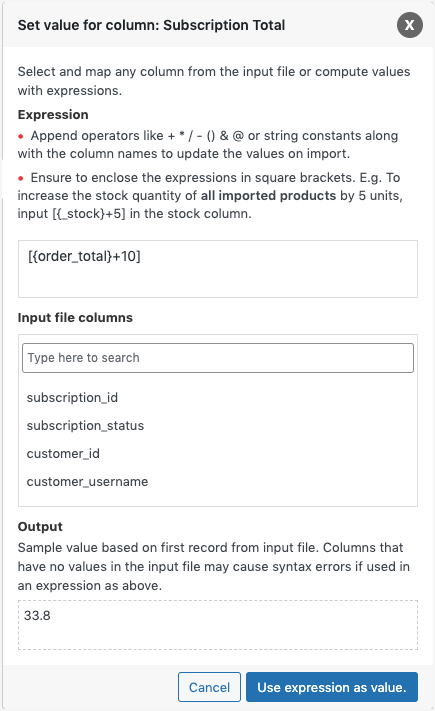 Step 3: Set evaluate fields for import