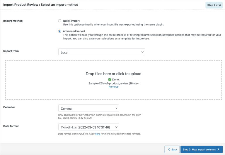 Method 3: WooCommerce advanced import product reviews