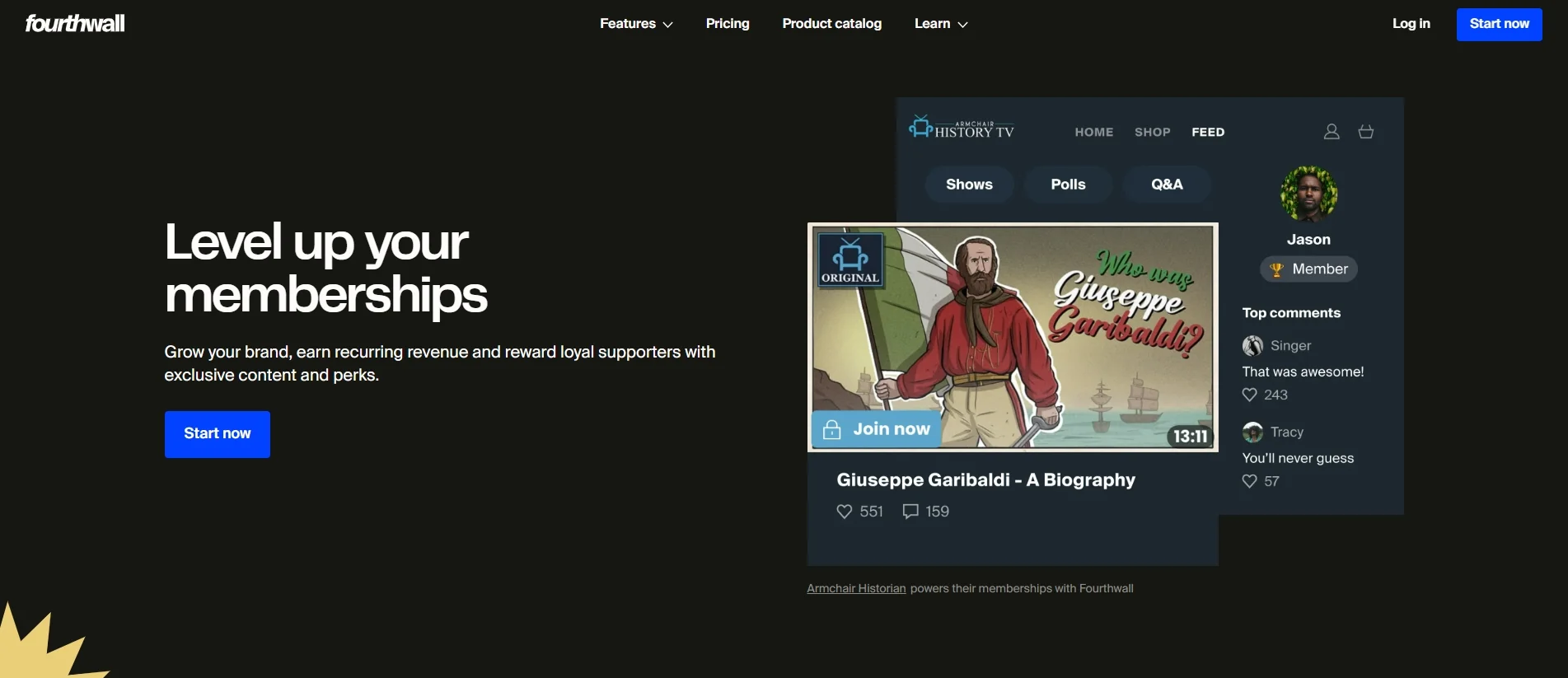 Fourthwall memberships feature