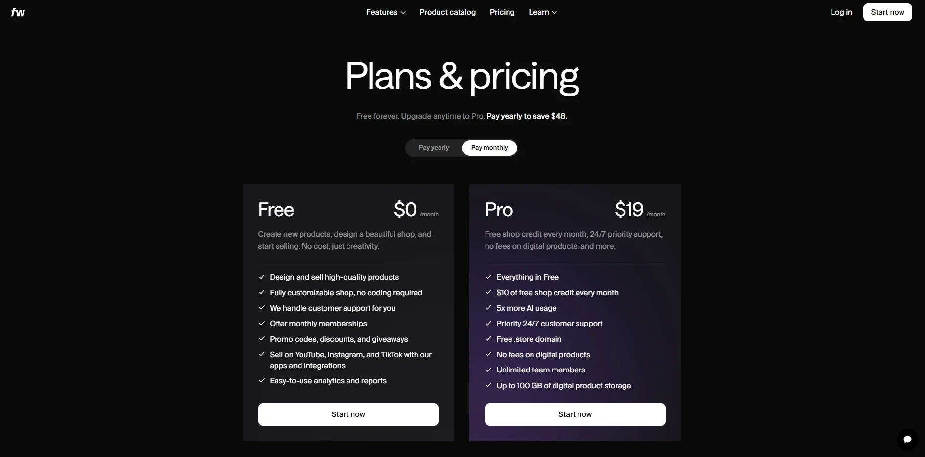 Fourthwall pricing