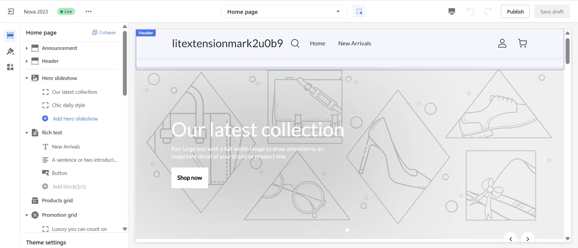 Shoplazza theme editor