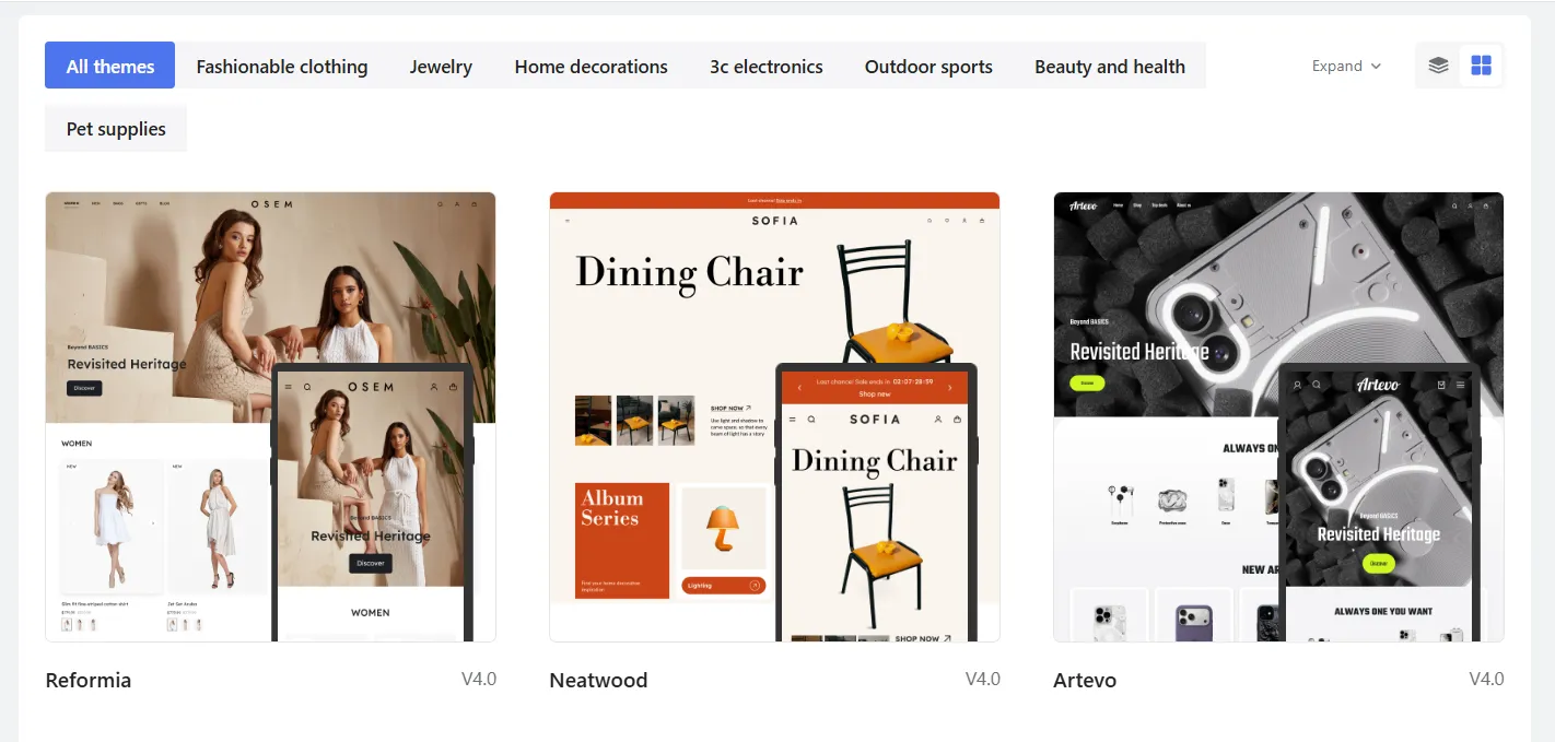 Shoplazza theme store