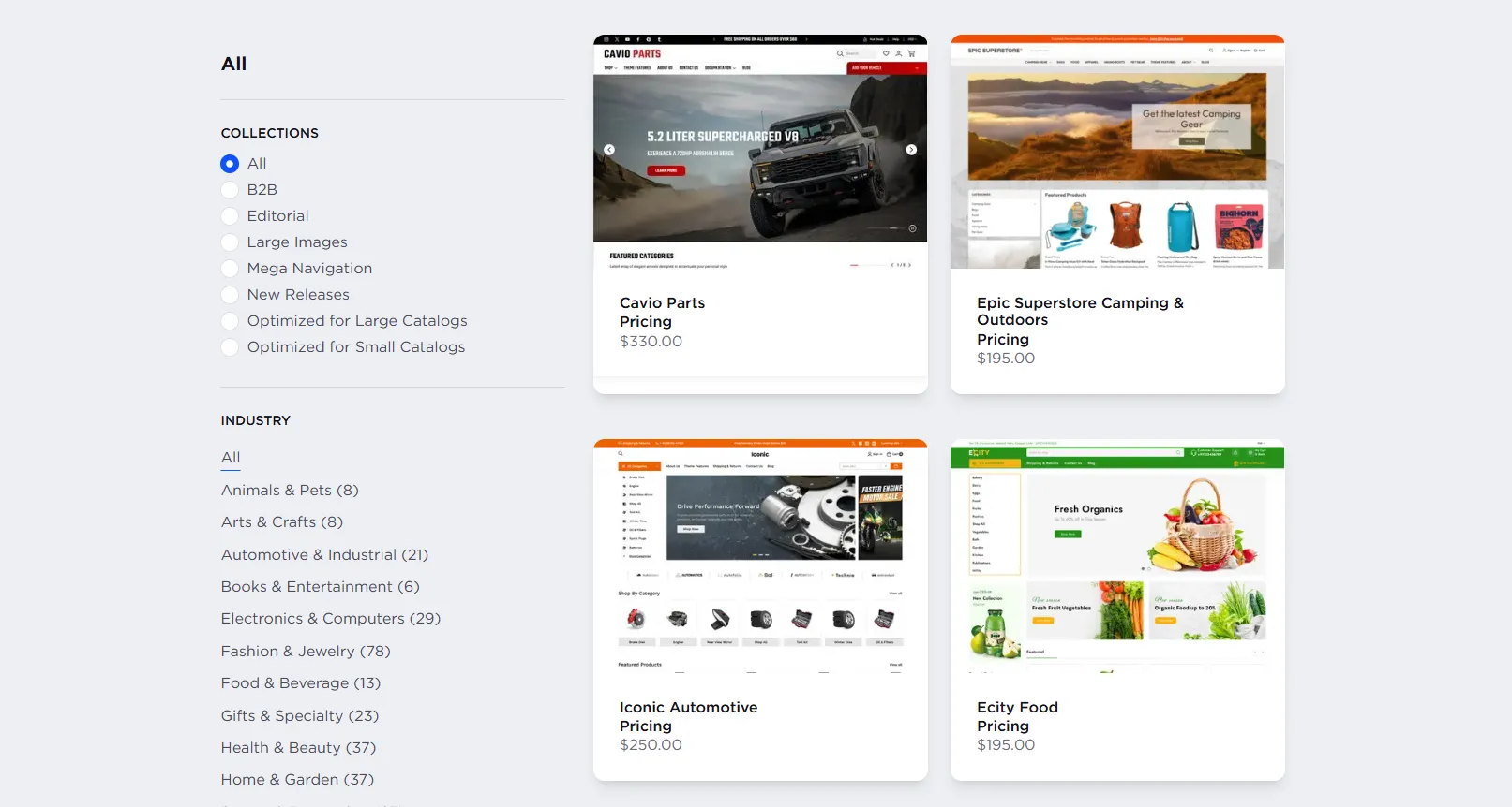 BigCommerce themes collection