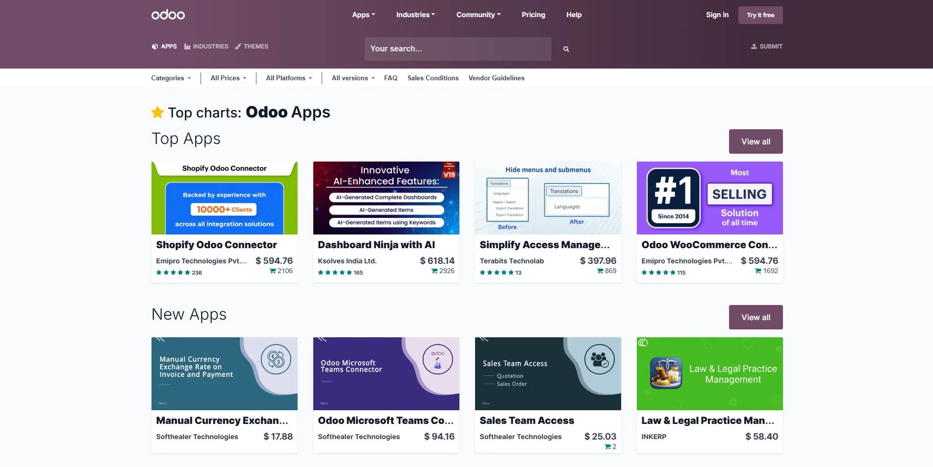 Odoo app marketplace