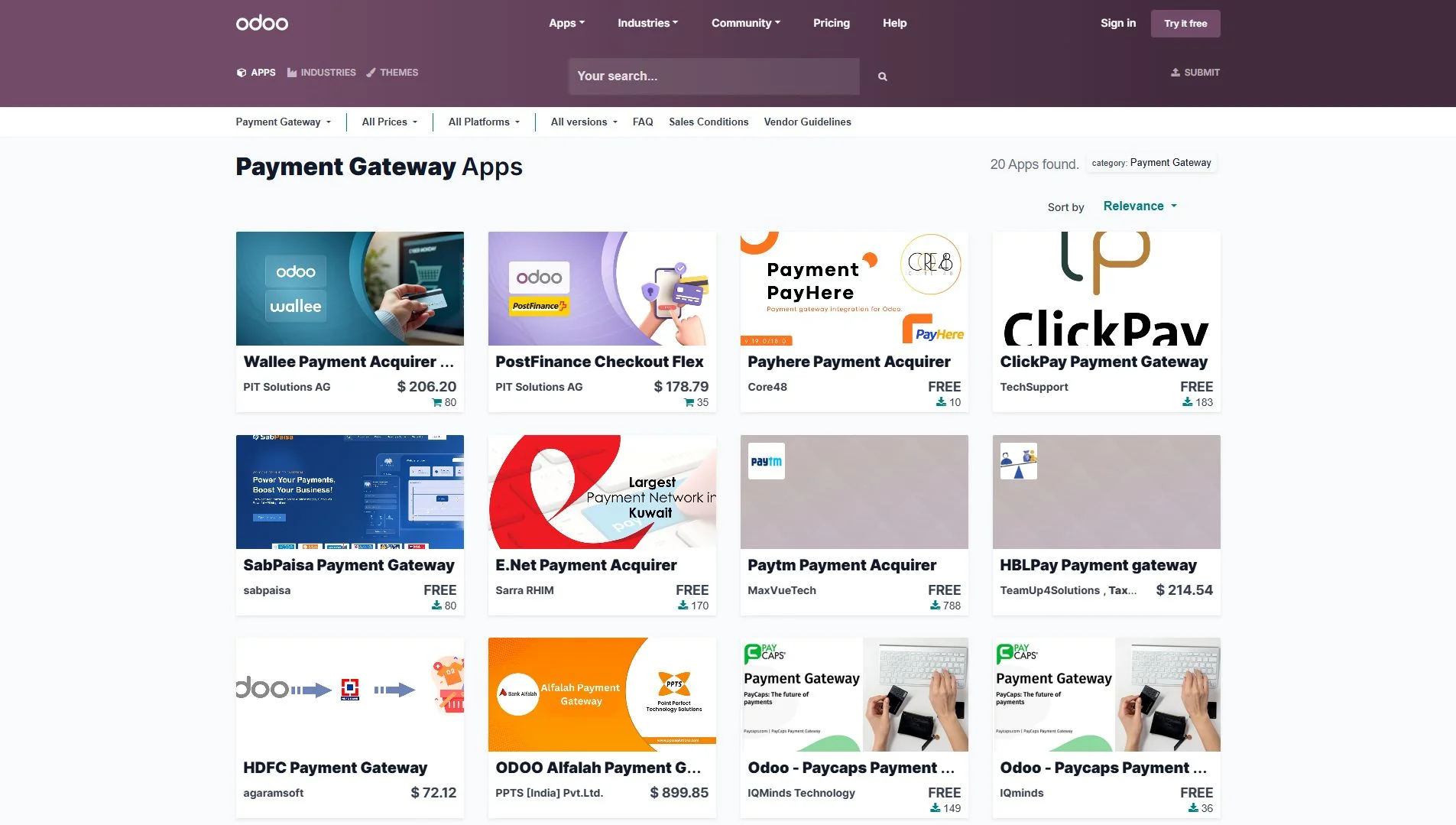 Odoo payment integration