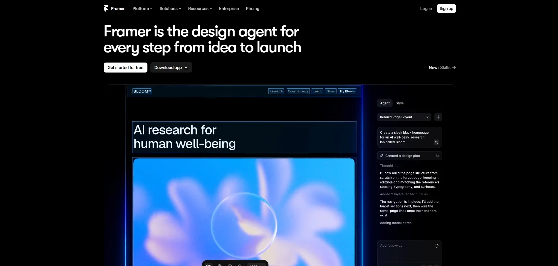 Framer website