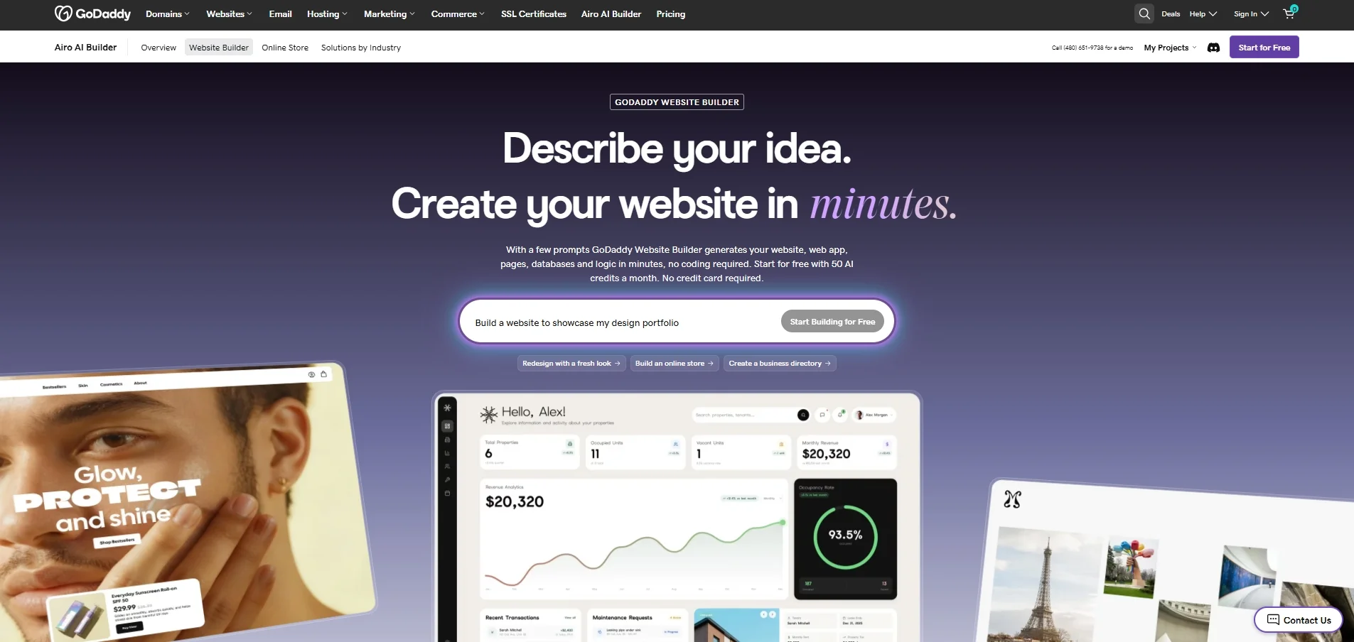 GoDaddy website builder