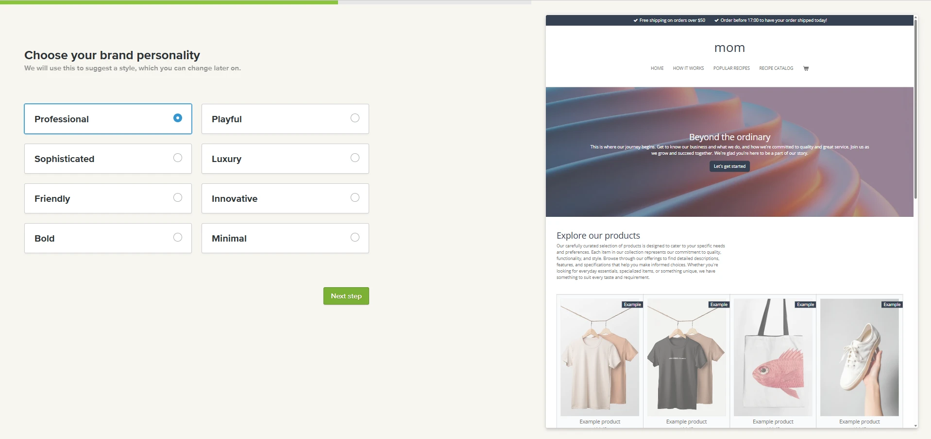 Webador website generation