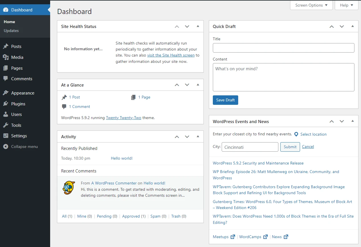 wordpress-dashboard