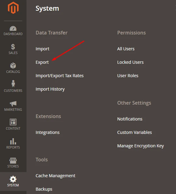 magento-export-customers