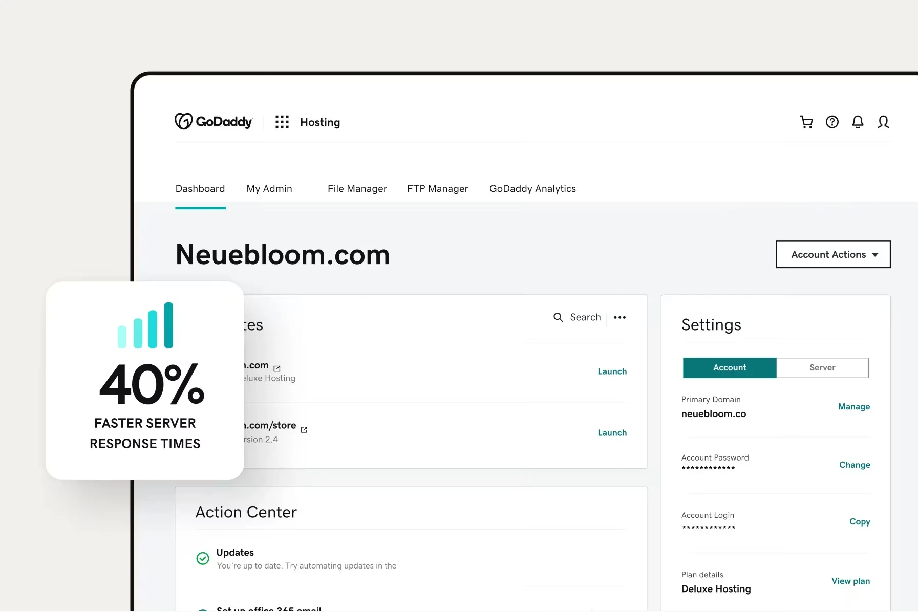 GoDaddy uptime response