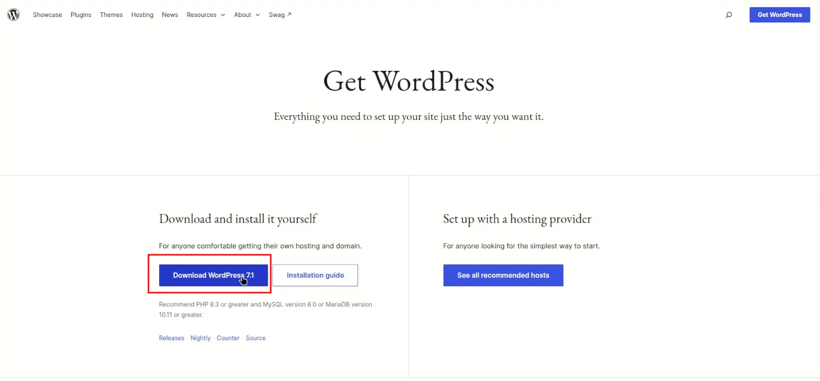 2a. Download latest WordPress version