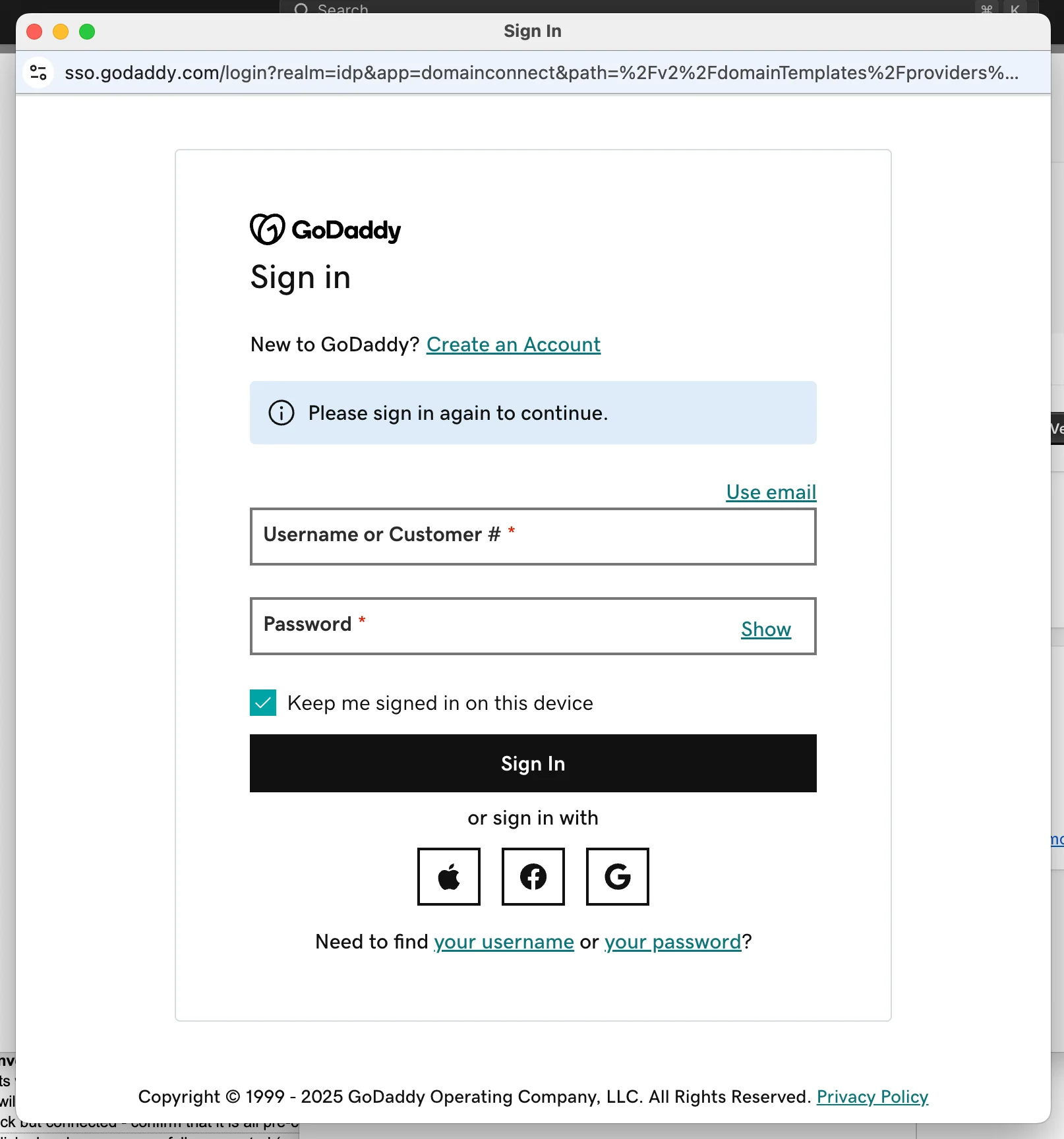 Login to your domain provider