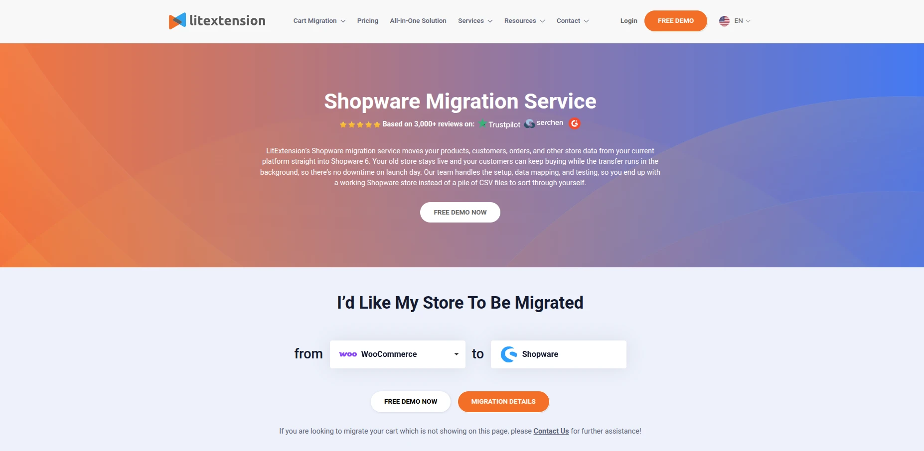 Shopware migration with LitExtension