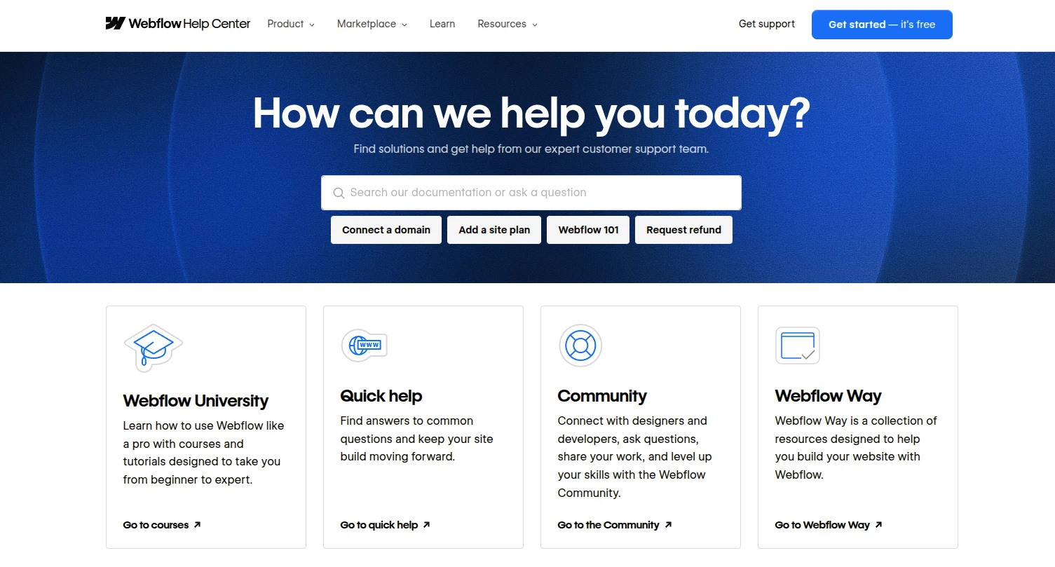 Webflow Help Center