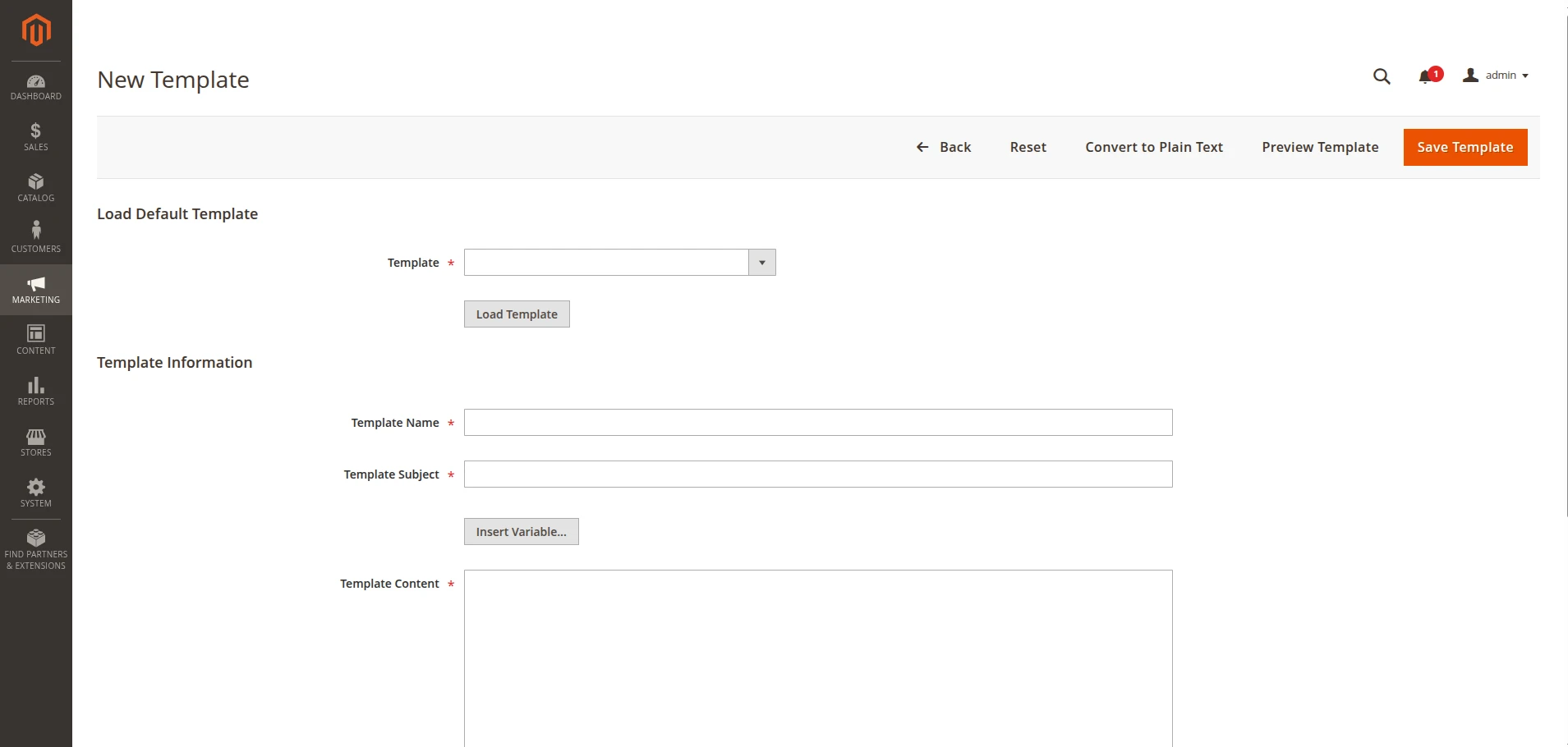 Add new email template on Magento