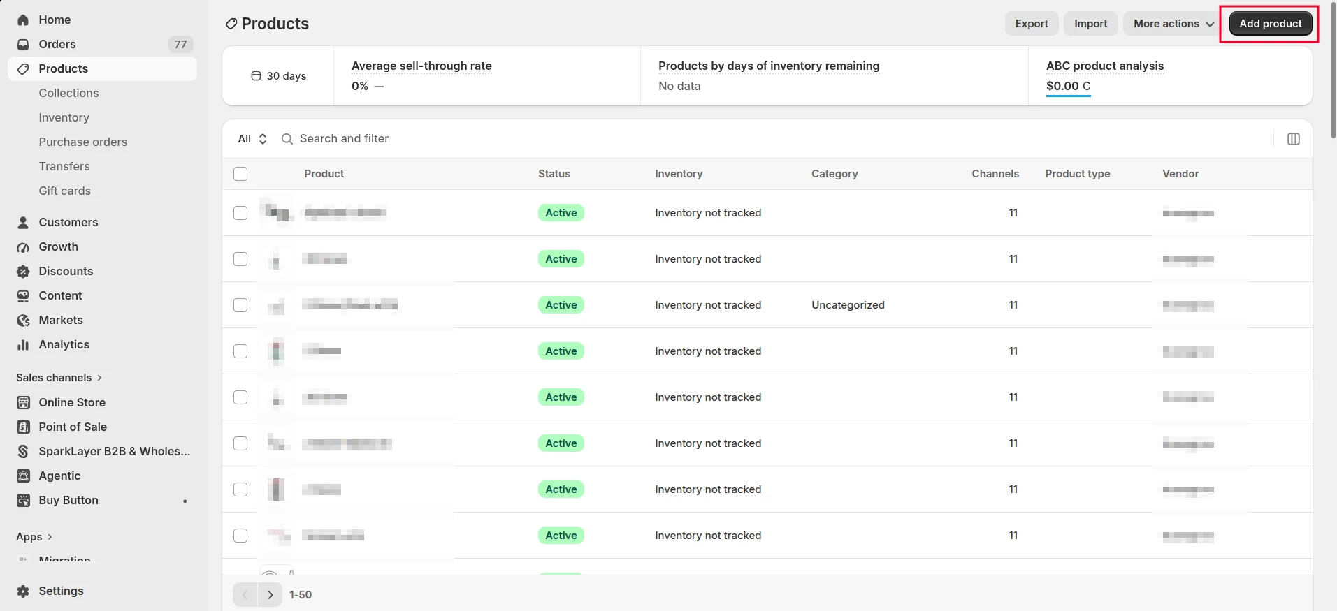 Step 1: Open Products dashboard
