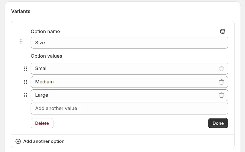 Step 6a: Add variants to Shopify