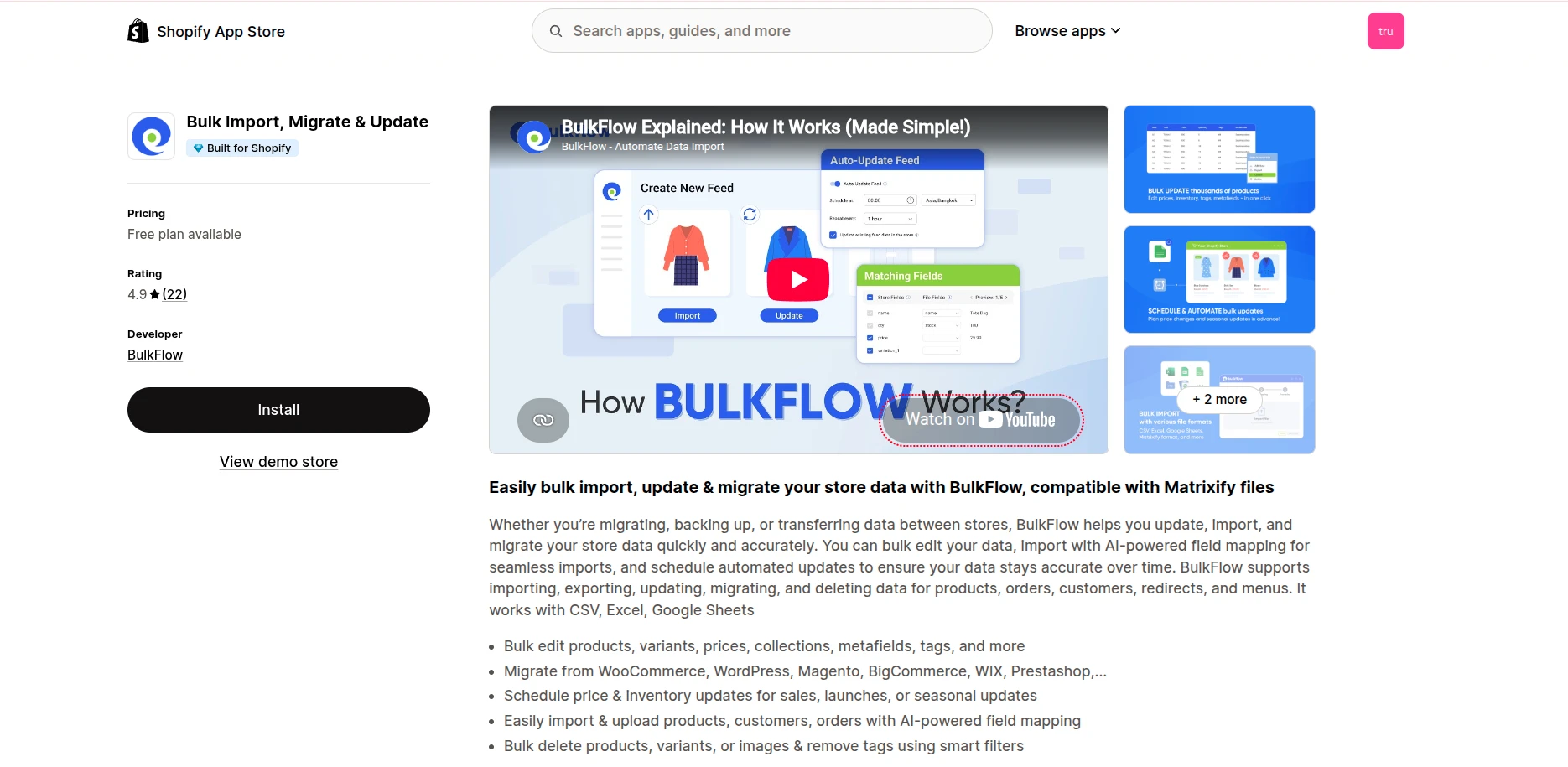 Bulkflow: Bulk Import, Migrate & Update
