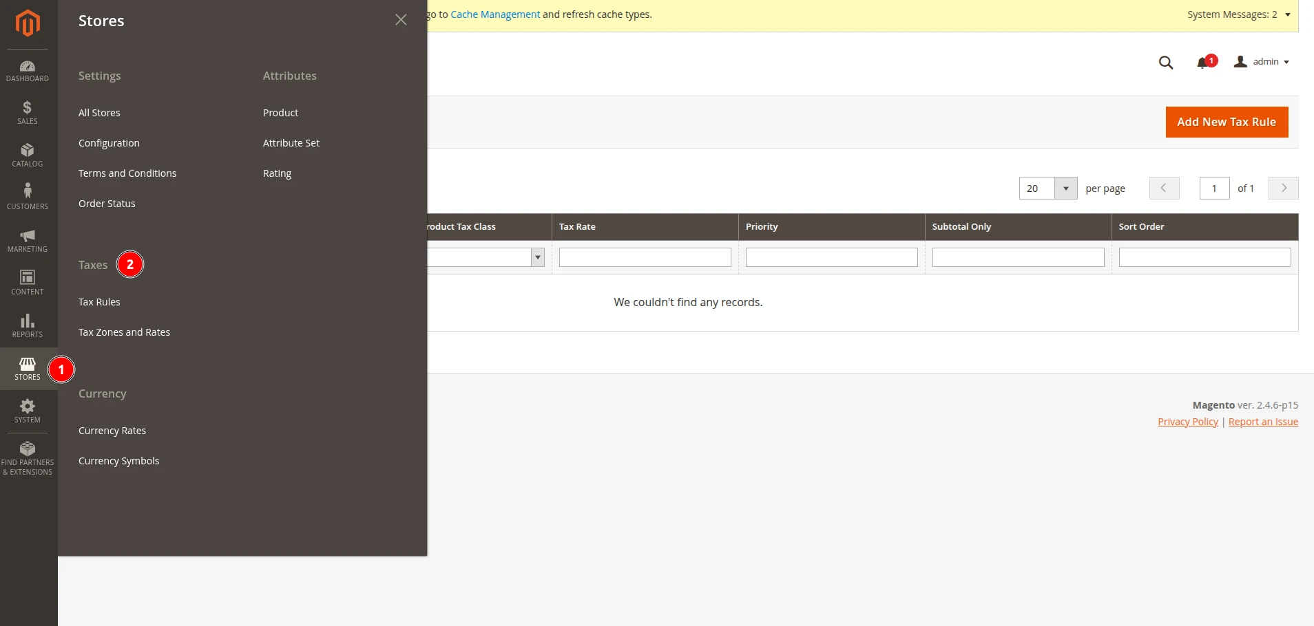 Configure Magento taxes