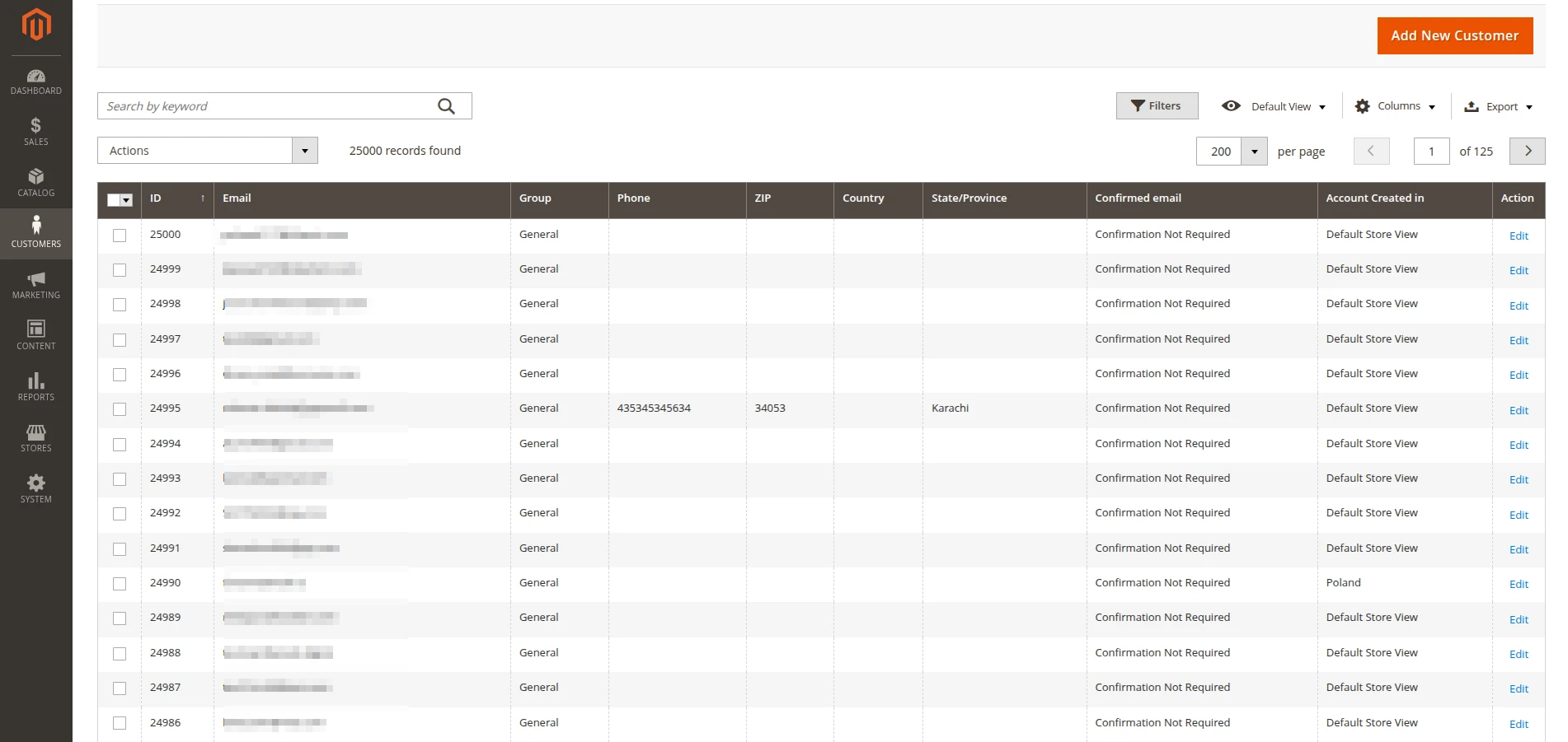 Magento customers dashboard