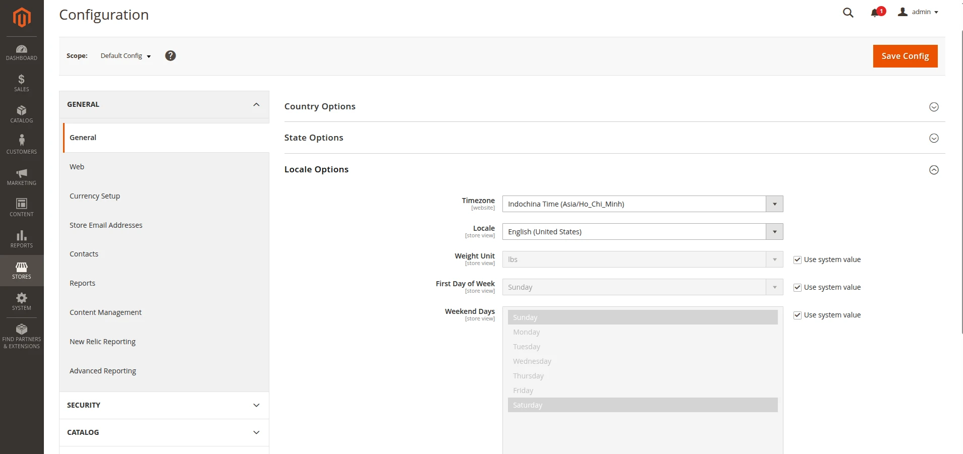 Magento Local options