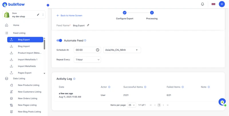 Step 4: Run the Shopify export blog posts