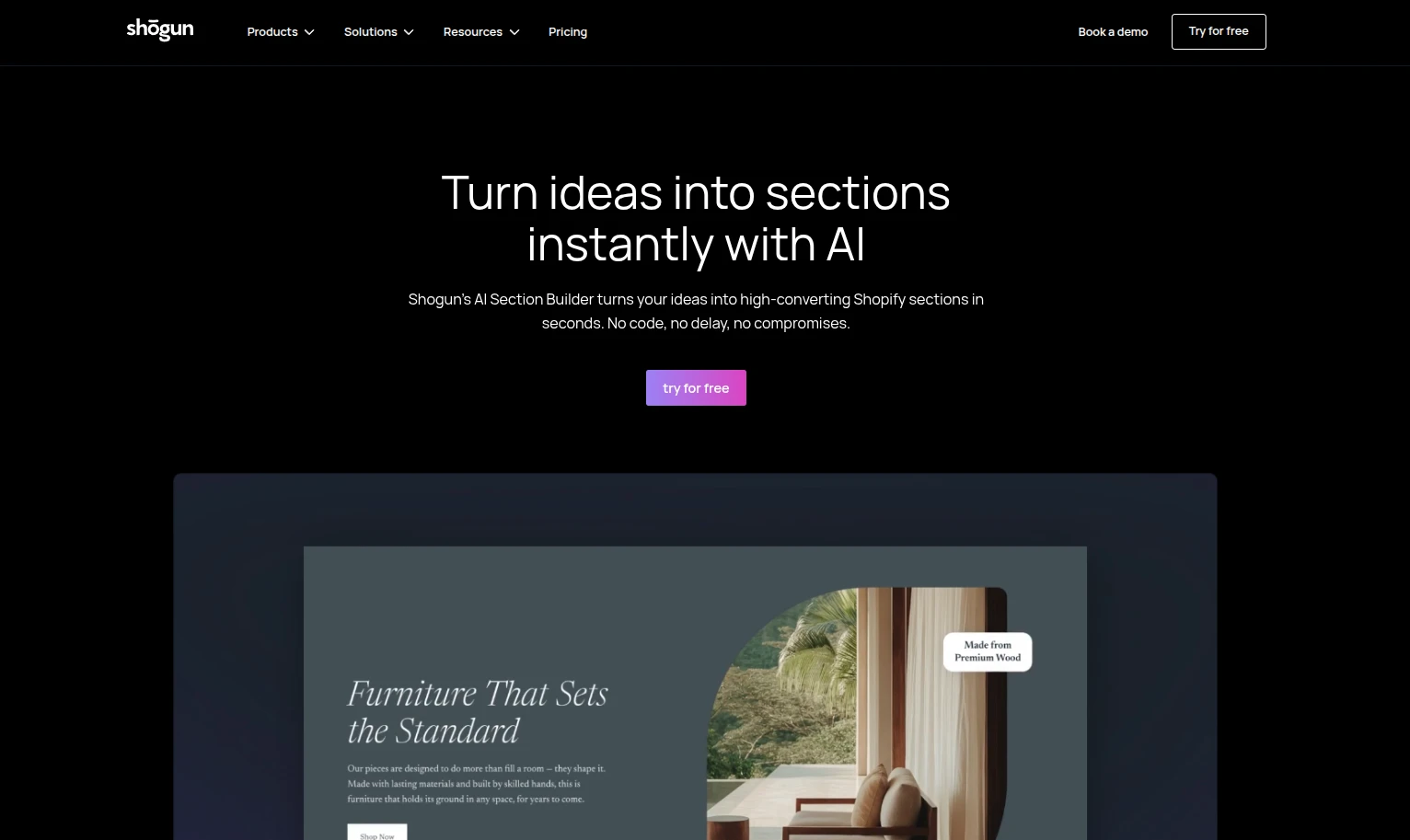 Shogun website builder
