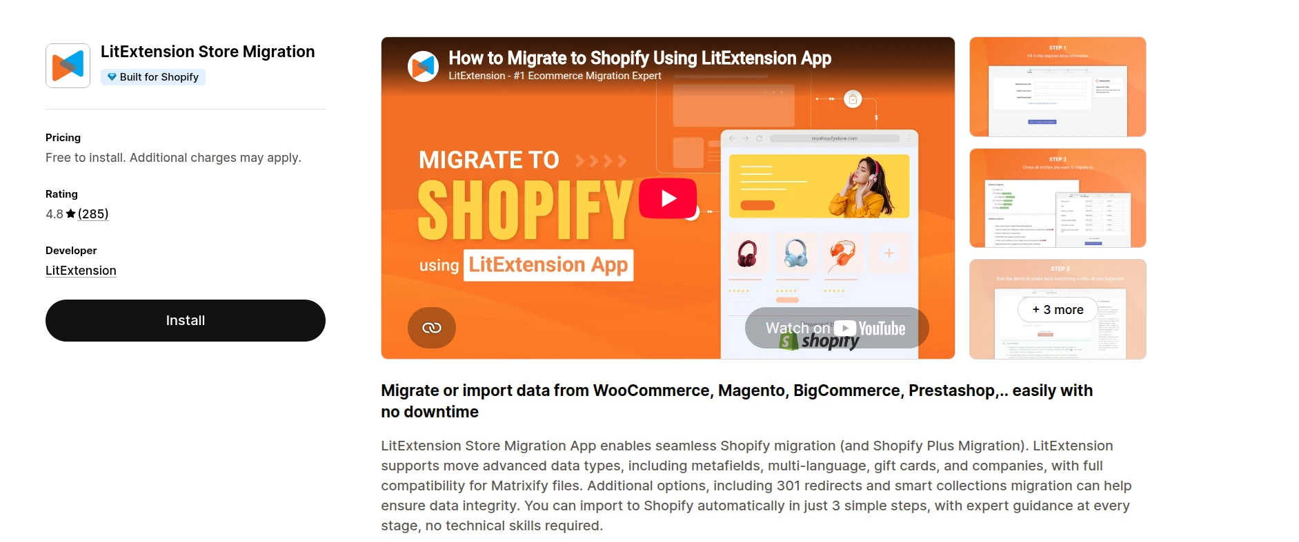 LitExtension Store Migration app