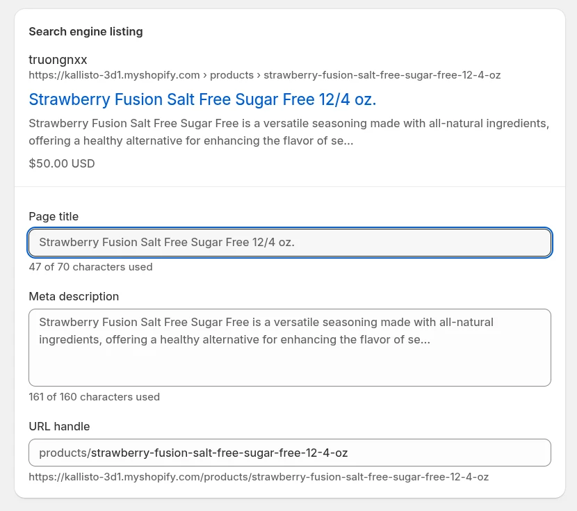 Step 7: Setup SEO for products