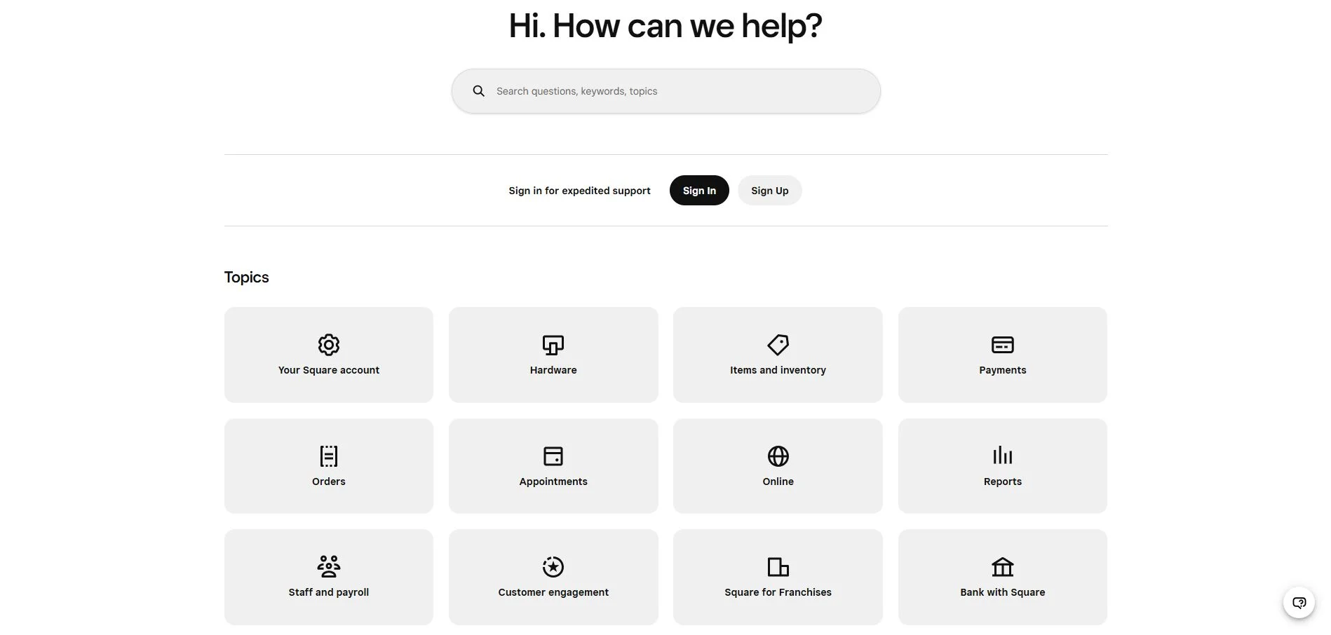 Square Help Center