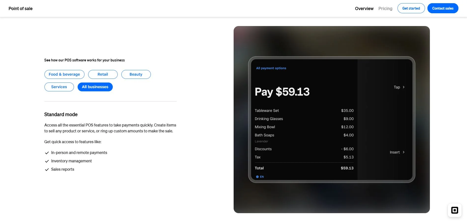 Square POS system