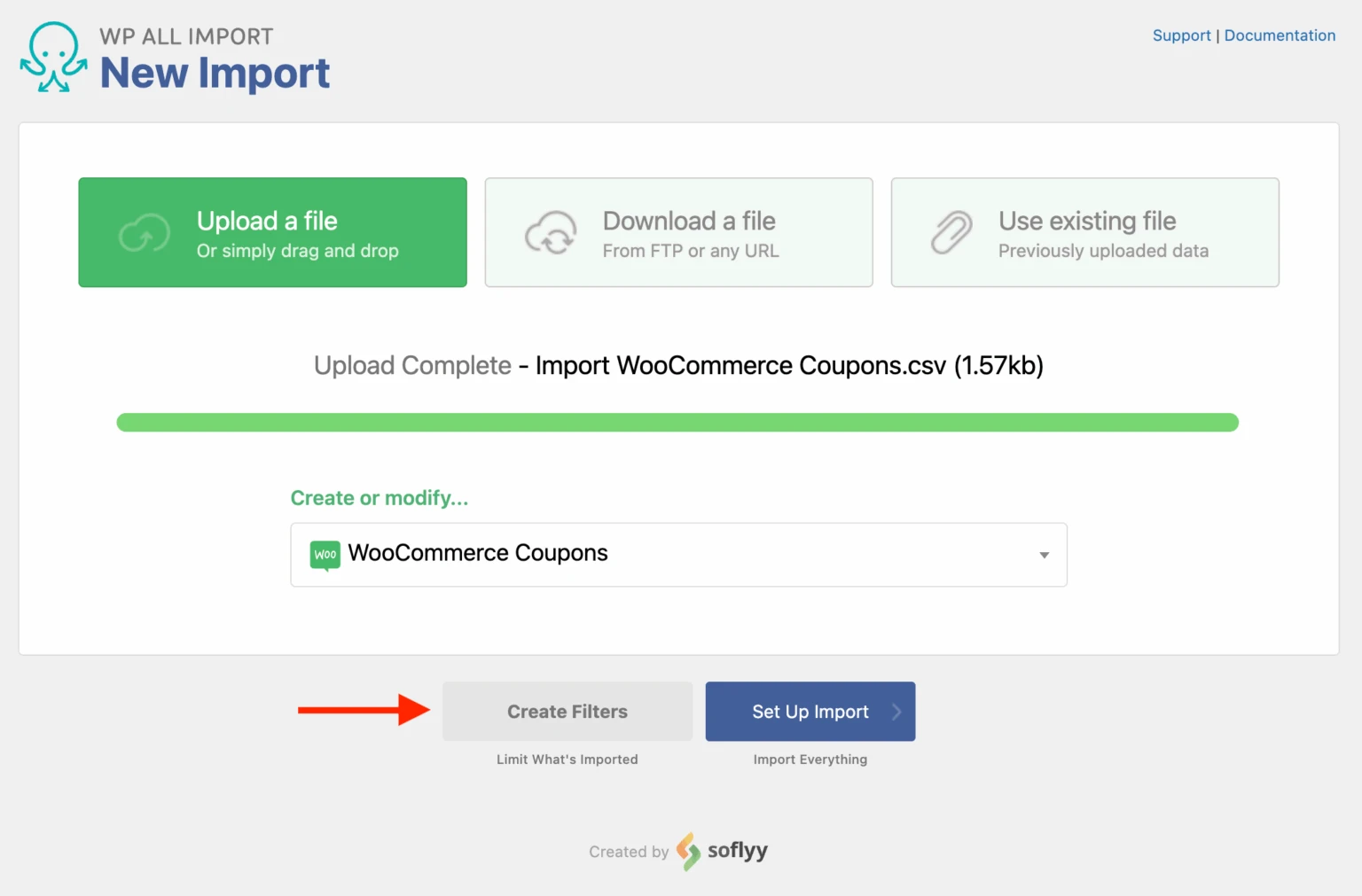Step 1: Create a new coupon import