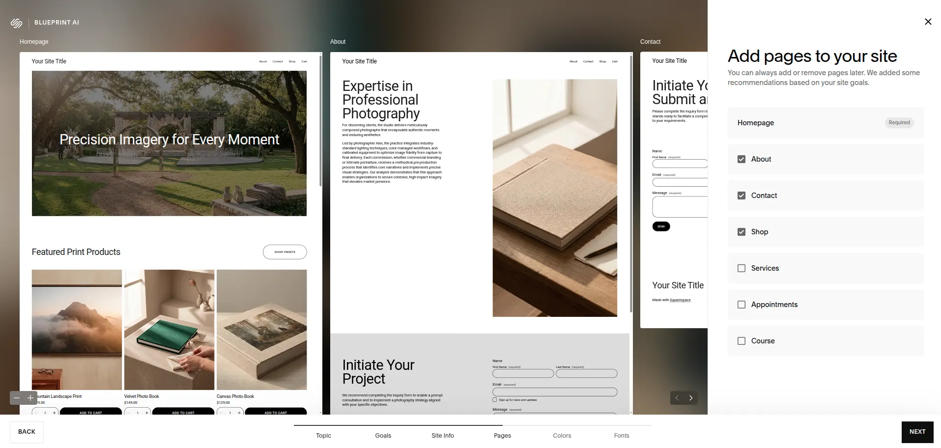 Getting started with Squarespace Blueprint AI