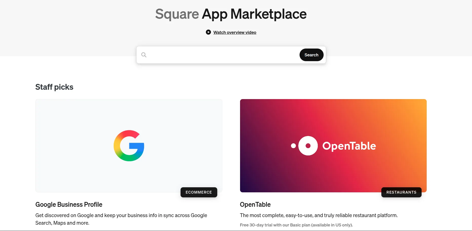 Square app marketplace