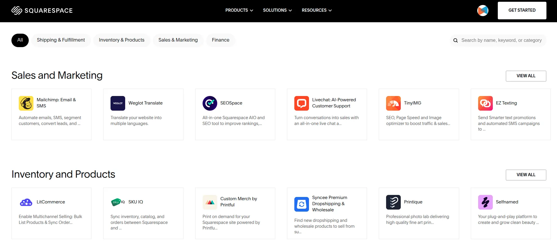 Squarespace apps marketplace