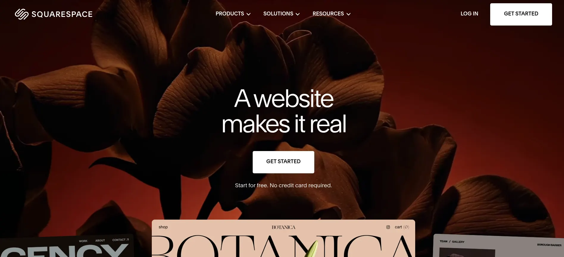 Squarespace homepage
