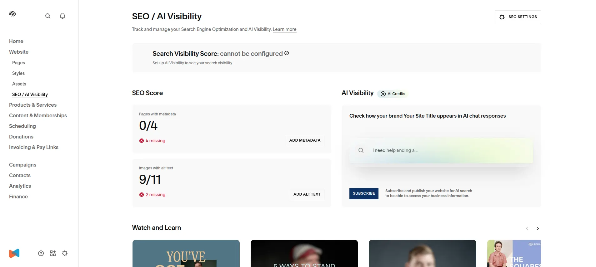 Squarespace SEO checklist