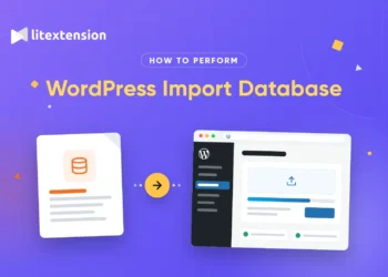 WordPress import database