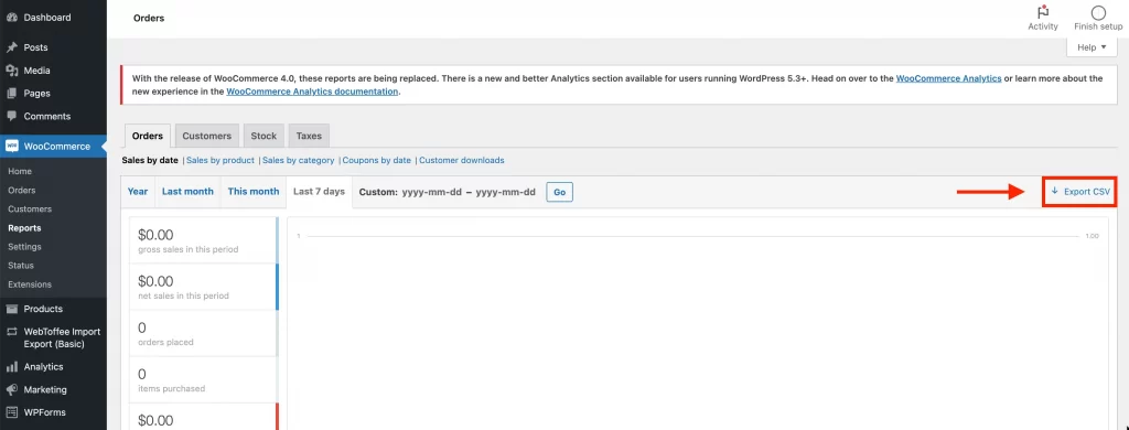 3 method 2 legacy export via report