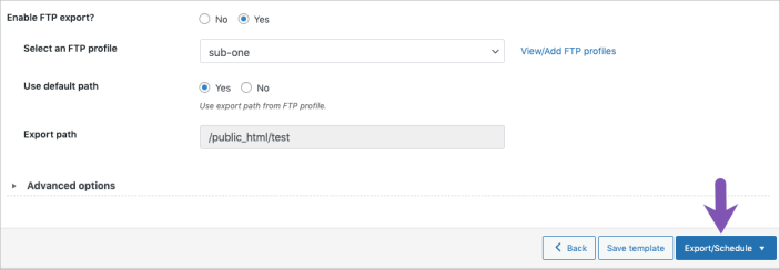 6 export or advanced export