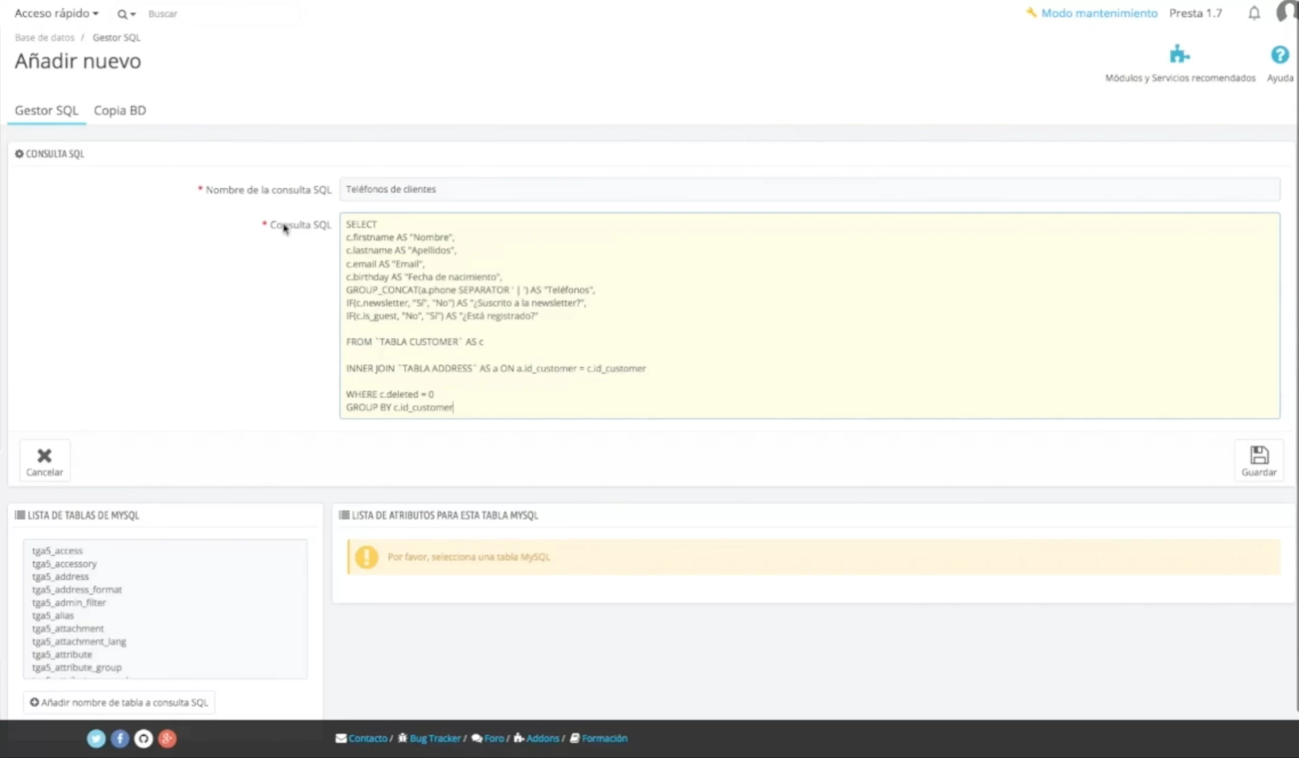 3 sql config