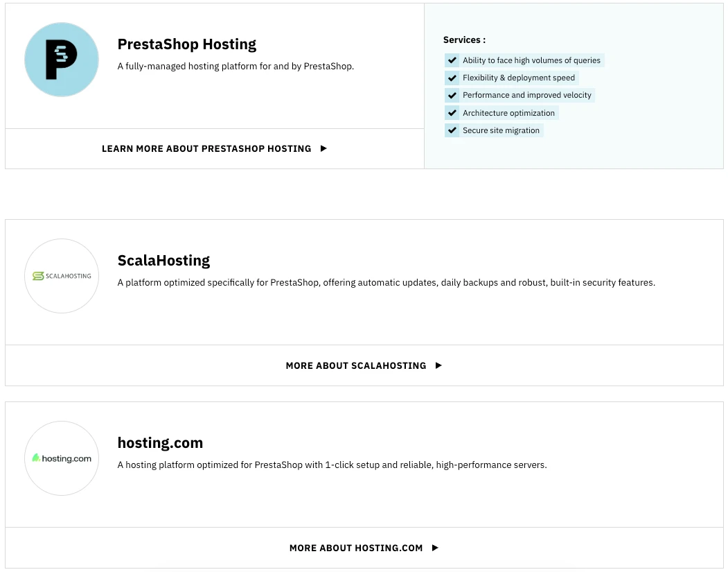 4 prestashop hosting