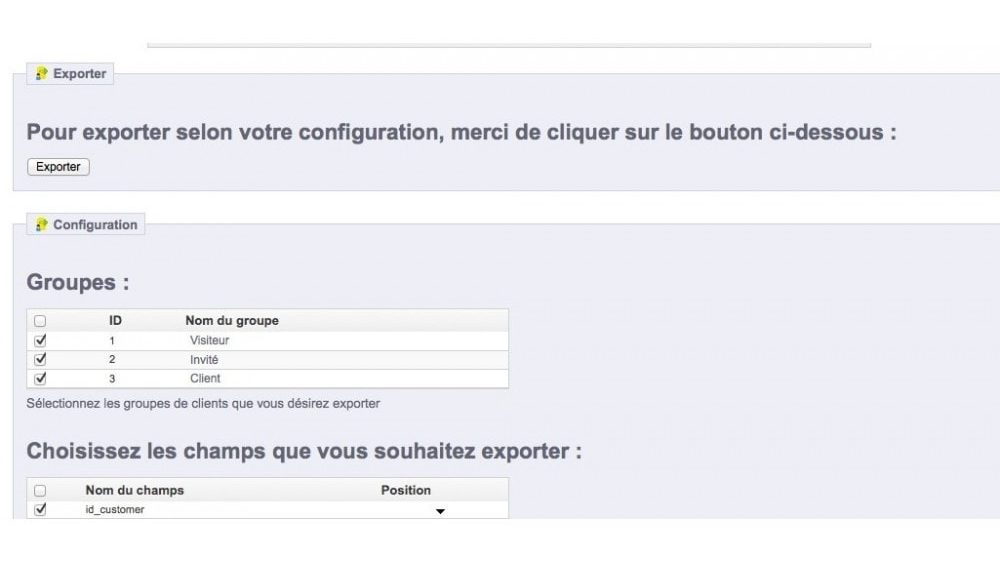 exportar prestashop clientes