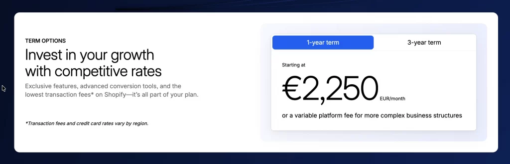 shopify plus precio eurozona