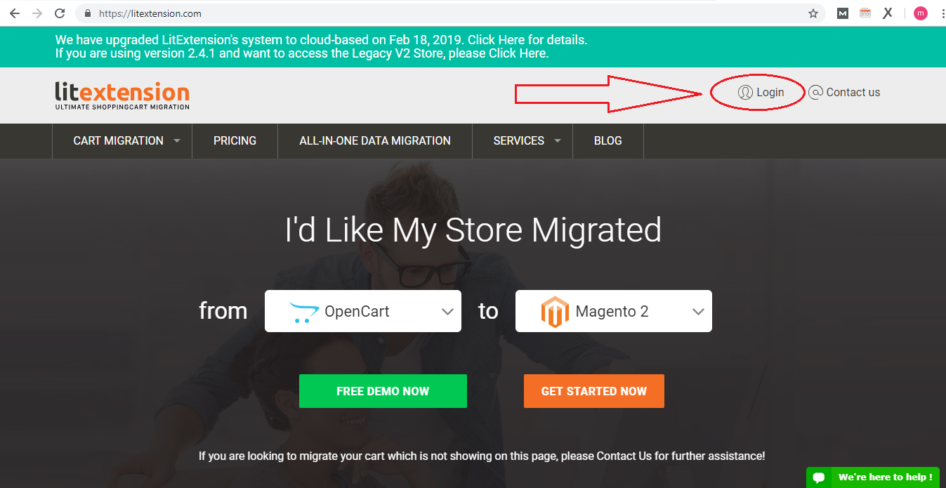 Migrate data from your store to a target store