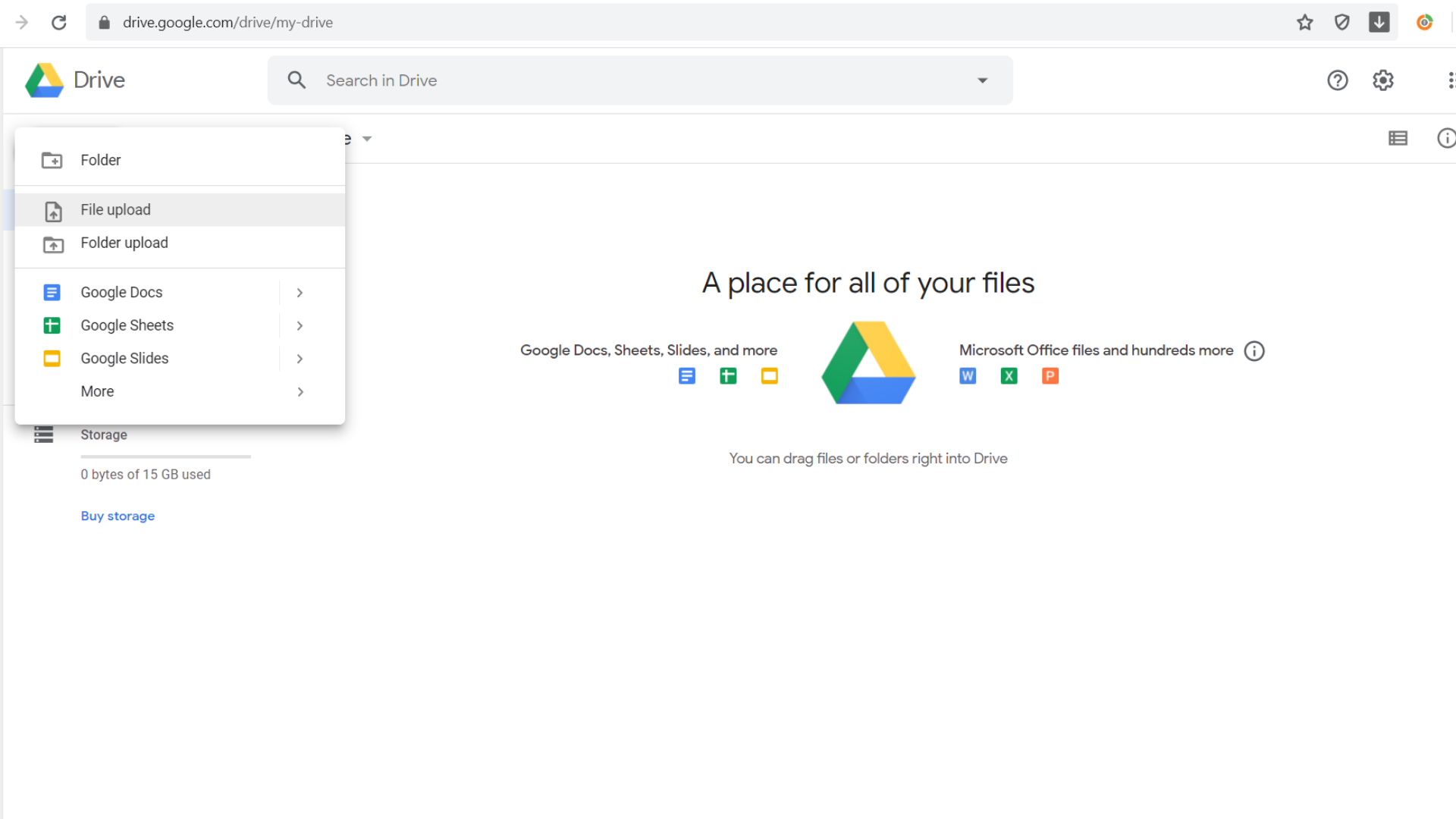 Store Files on Google Drive