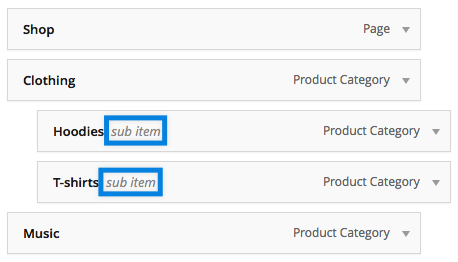 Menu Structure 