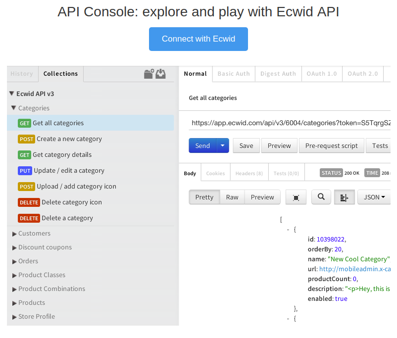 Ecwid API