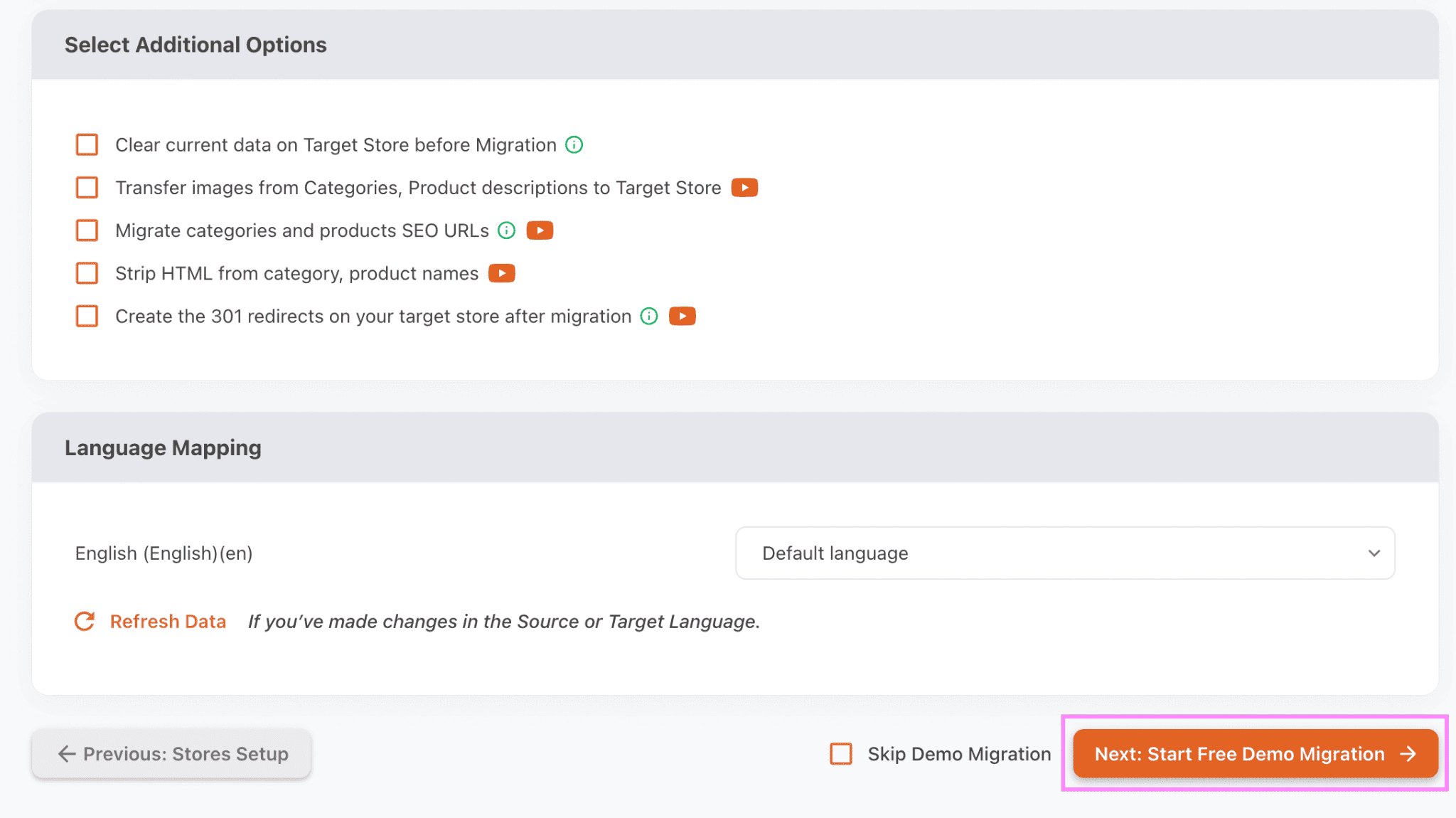 Start Free Demo Migration